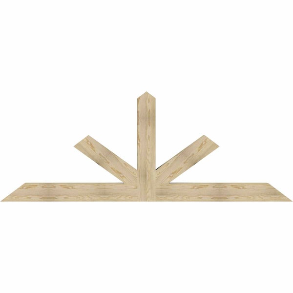 Ekena Millwork Saratoga Rough Sawn Timber Gable Bracket, Douglas Fir, 96"W x 36"H x 6"D x 6"F, 9/12 Pitch GBW096X36X0606SAR00RDF - main